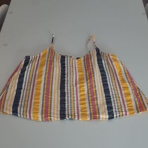 EUC LOFT Petites Striped 100% Cotton  Adjustable Strap Tank Top